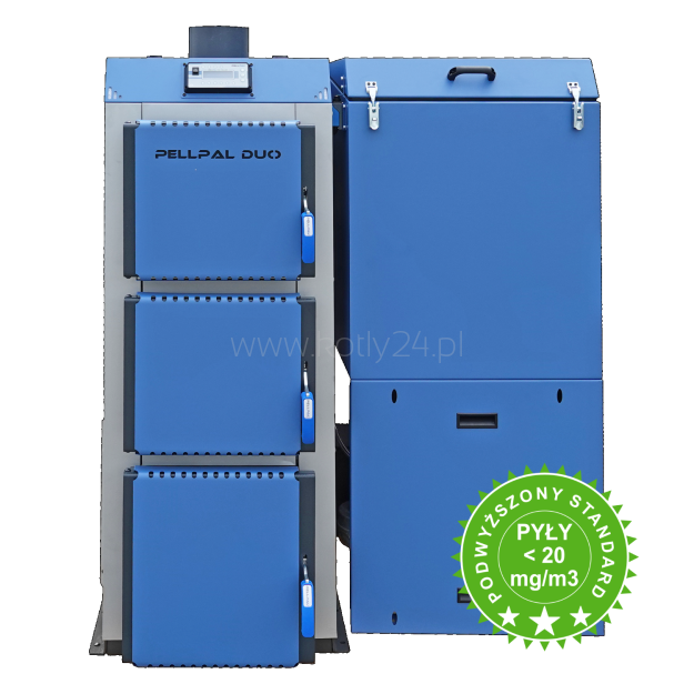 PellPal DUO 24 kW boiler with pellet feeder - type 5 EcoDesign class - LCD controller