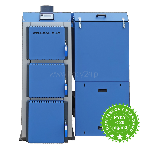 PellPal DUO 35 kW boiler with pellet feeder - type 5 EcoDesign class - LCD controller