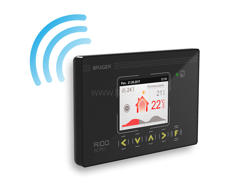 Panel pokojowy - termostat pokojowy RIDO BORD 161 V2 Brager Czarny