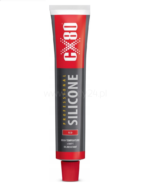 Professional red high temperature silicone 380°C, CX80 80ml