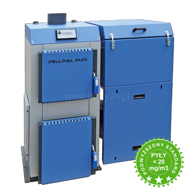 PellPal DUO 14 kW boiler with pellet feeder - type 5 EcoDesign class - LCD controller